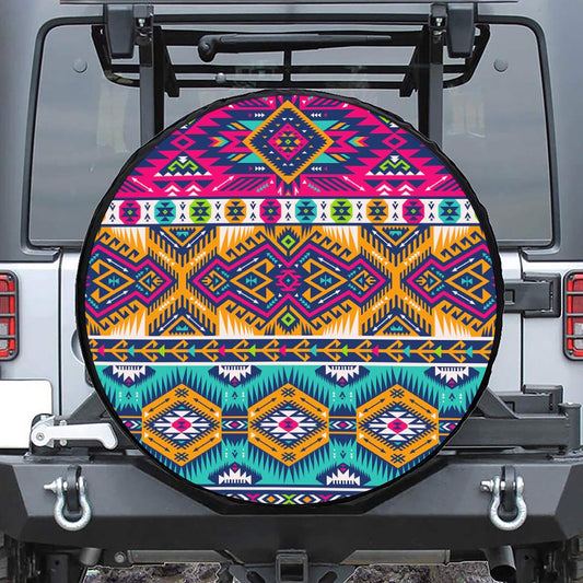 Bright Colors Aztec Pattern Print Tire Cover