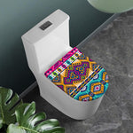 Bright Colors Aztec Pattern Print Toilet Lid Cover
