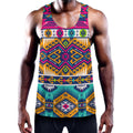 Bright Colors Aztec Pattern Print Men's Workout Tank Top