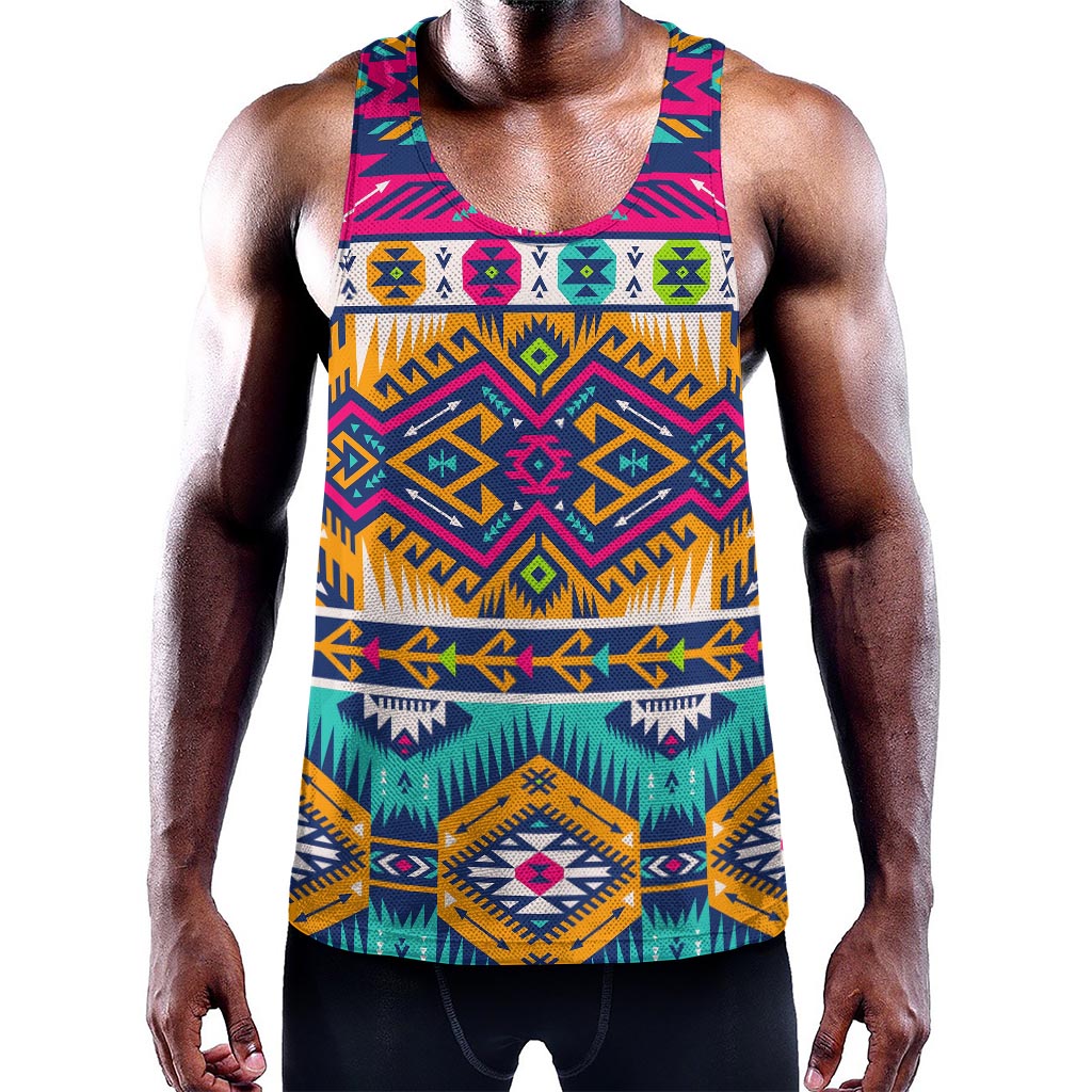 Bright Colors Aztec Pattern Print Training Tank Top