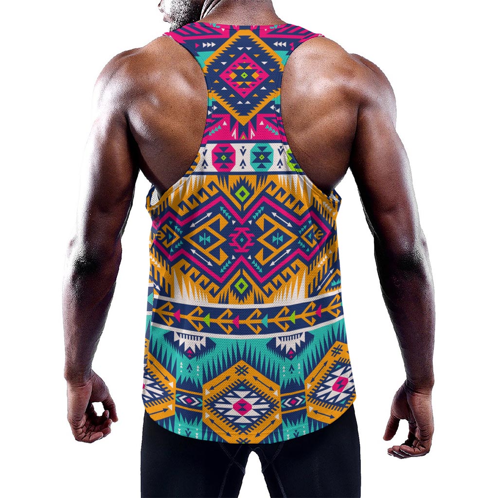 Bright Colors Aztec Pattern Print Training Tank Top