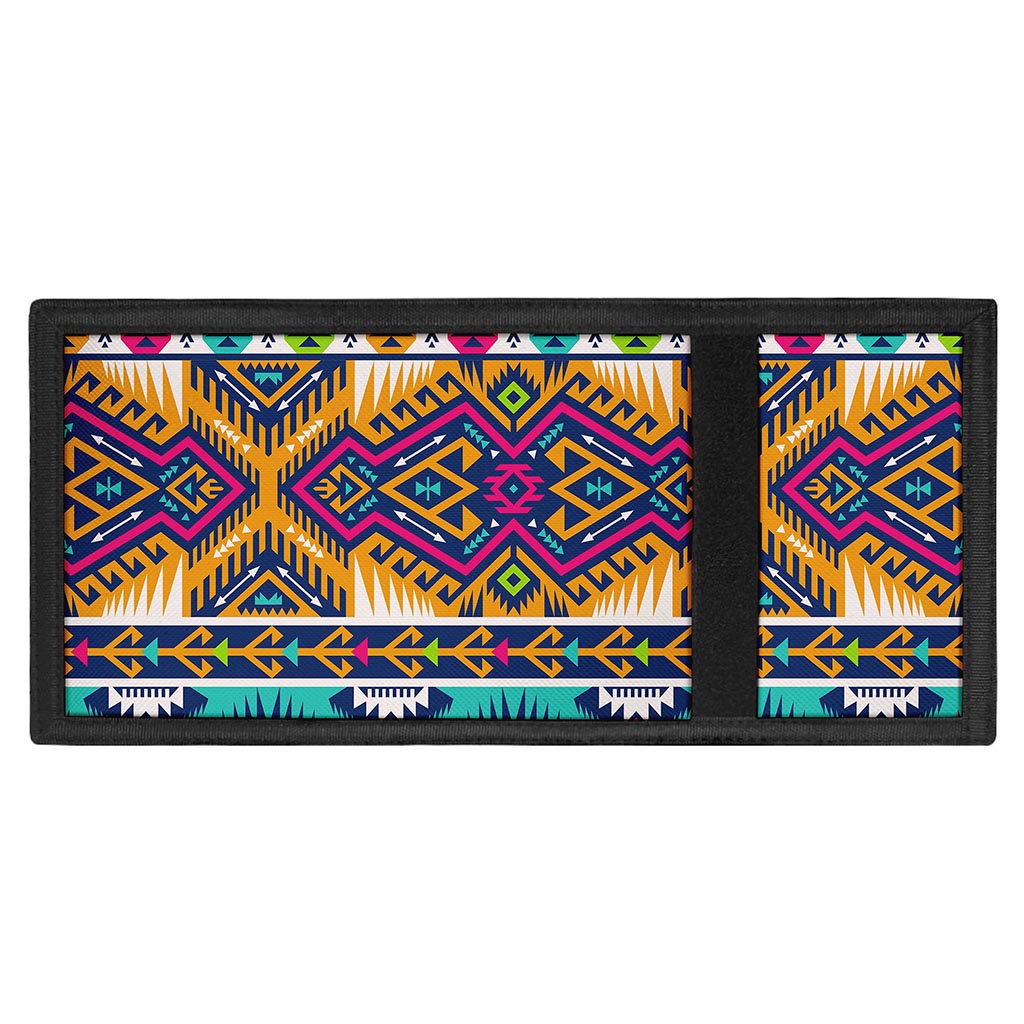 Bright Colors Aztec Pattern Print Trifold Wallet