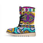 Bright Colors Aztec Pattern Print Winter Boots