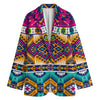 Bright Colors Aztec Pattern Print Women's Cotton Blazer