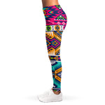 Bright Colors Aztec Pattern Print Women's Leggings
