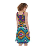 Bright Colors Aztec Pattern Print Women's Sleeveless Dress