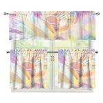 Bright Holographic Print 3 Piece Kitchen Curtains