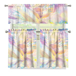 Bright Holographic Print 3 Piece Kitchen Curtains