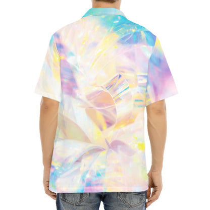 Bright Holographic Print Aloha Shirt