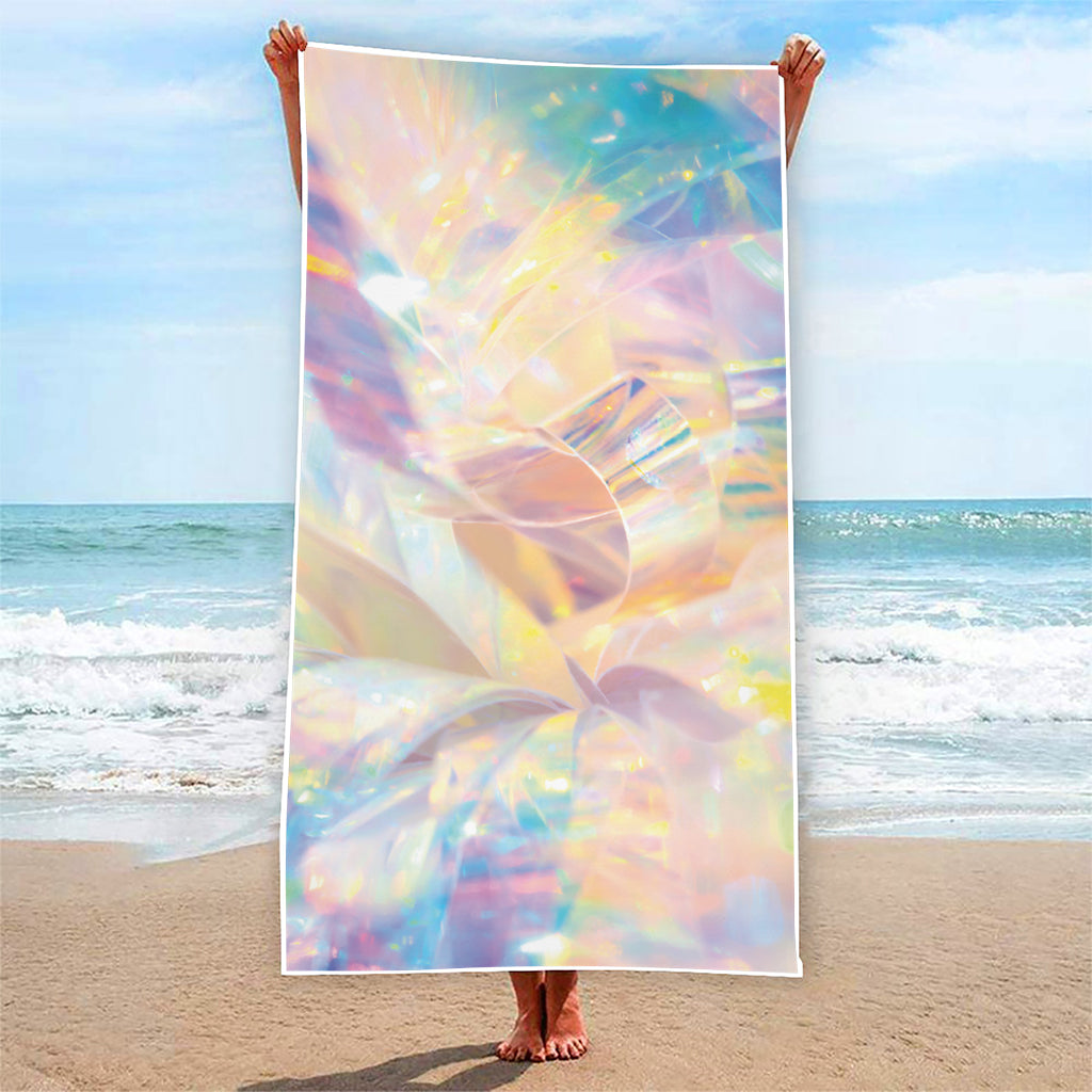 Bright Holographic Print Beach Towel