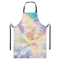 Bright Holographic Print Bib Apron With Pocket