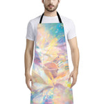 Bright Holographic Print Bib Apron With Pocket