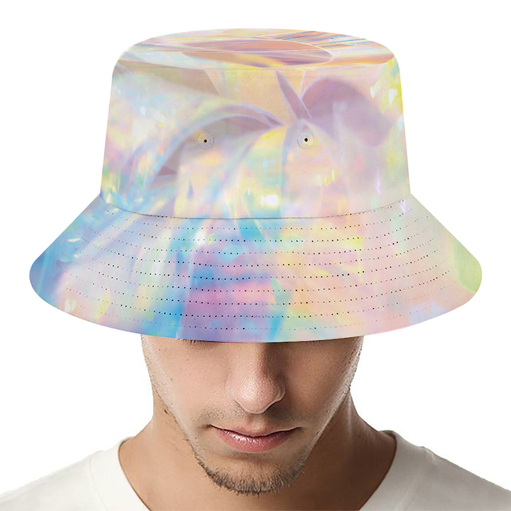 Bright Holographic Print Bucket Hat