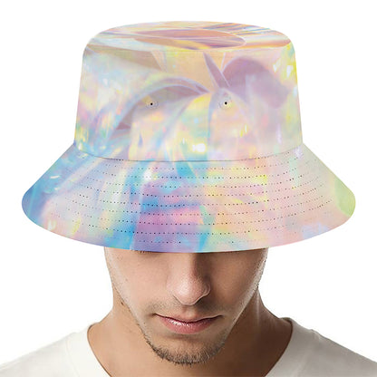 Bright Holographic Print Bucket Hat