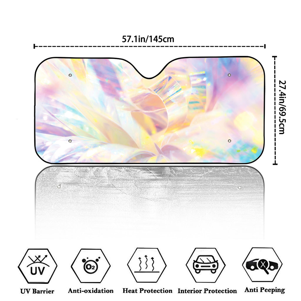 Bright Holographic Print Car Windshield Sun Shade