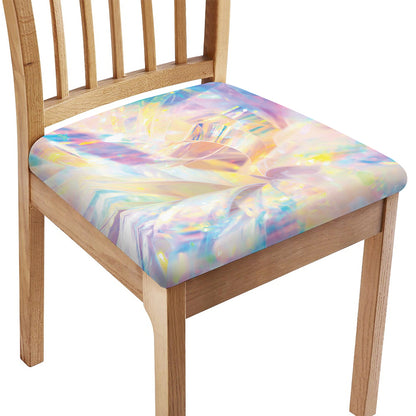 Bright Holographic Print Chair Cushion Cover