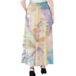 Bright Holographic Print Chiffon Maxi Skirt