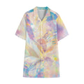 Bright Holographic Print Cotton Hawaiian Shirt
