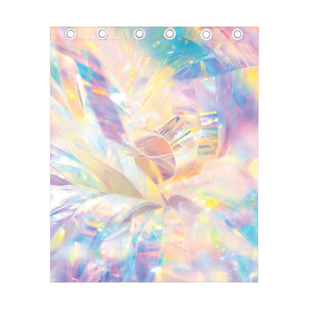 Bright Holographic Print Curtain