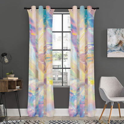 Bright Holographic Print Curtain