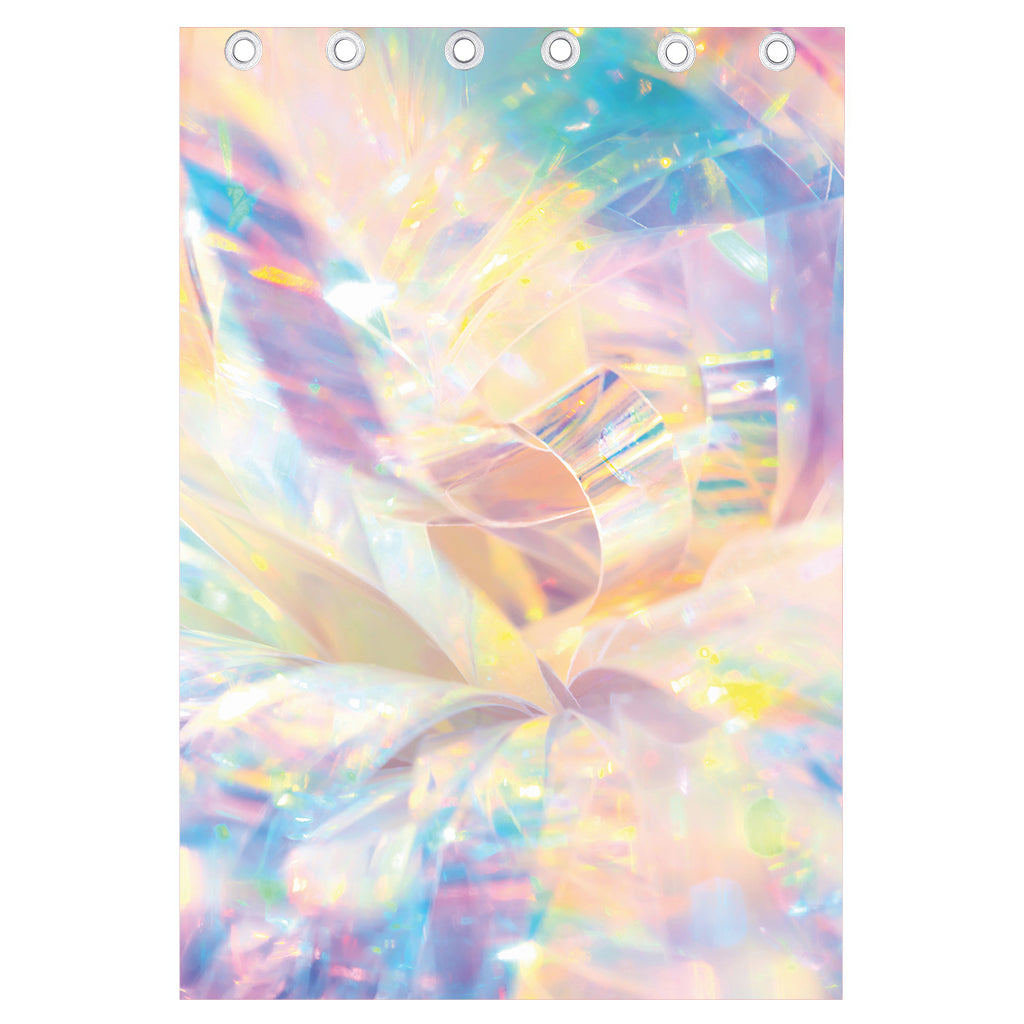 Bright Holographic Print Curtain