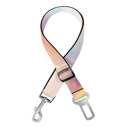 Bright Holographic Print Dog Seat Belt