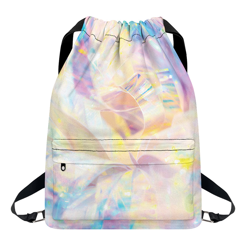 Bright Holographic Print Drawstring Backpack