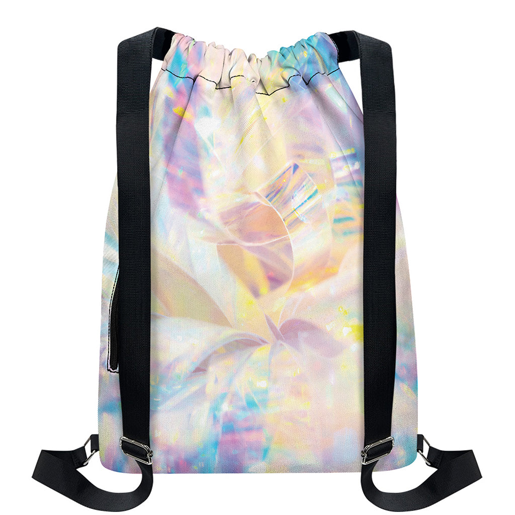 Bright Holographic Print Drawstring Backpack