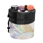Bright Holographic Print Drawstring Makeup Bag
