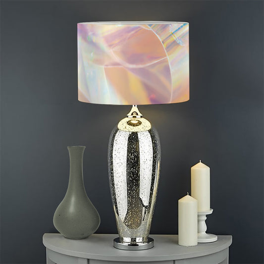 Bright Holographic Print Drum Lamp Shade