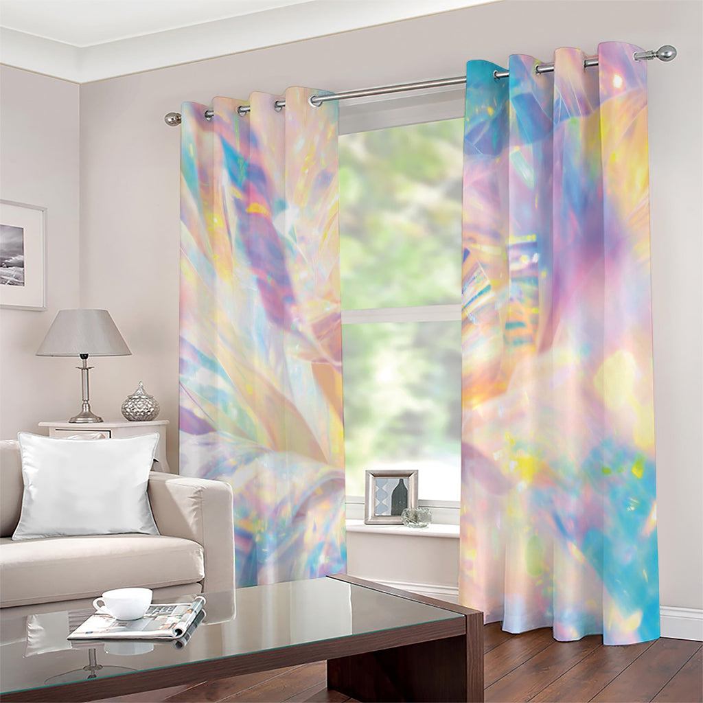 Bright Holographic Print Extra Wide Grommet Curtains