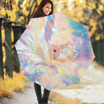 Bright Holographic Print Foldable Umbrella