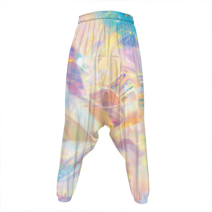 Bright Holographic Print Hammer Pants