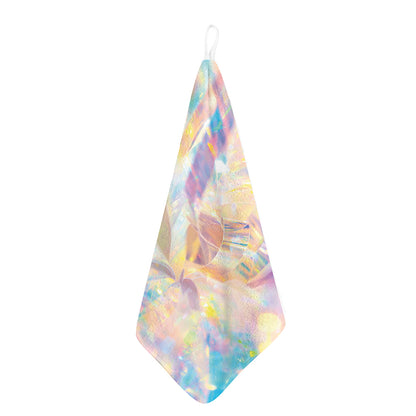 Bright Holographic Print Hand Towel