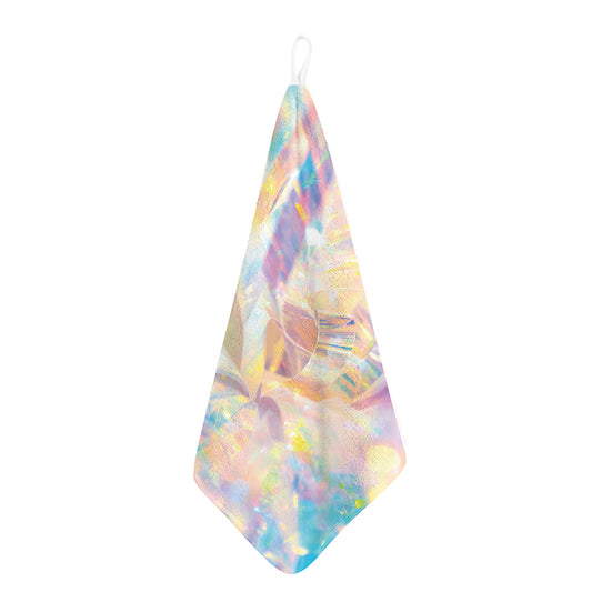 Bright Holographic Print Hand Towel