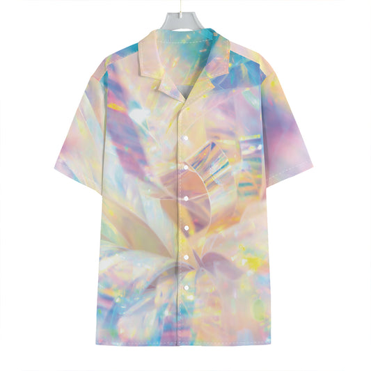 Bright Holographic Print Hawaiian Shirt