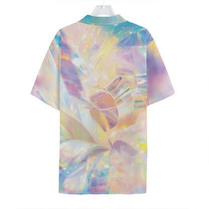 Bright Holographic Print Hawaiian Shirt