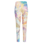 Bright Holographic Print High-Waisted Pocket Leggings