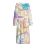 Bright Holographic Print Hooded Bathrobe