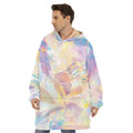 Bright Holographic Print Hoodie Blanket