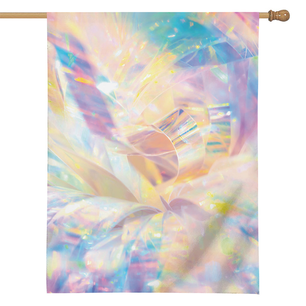 Bright Holographic Print House Flag