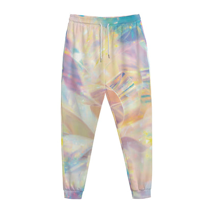Bright Holographic Print Jogger Pants