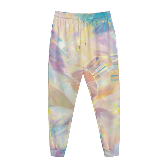 Bright Holographic Print Jogger Pants