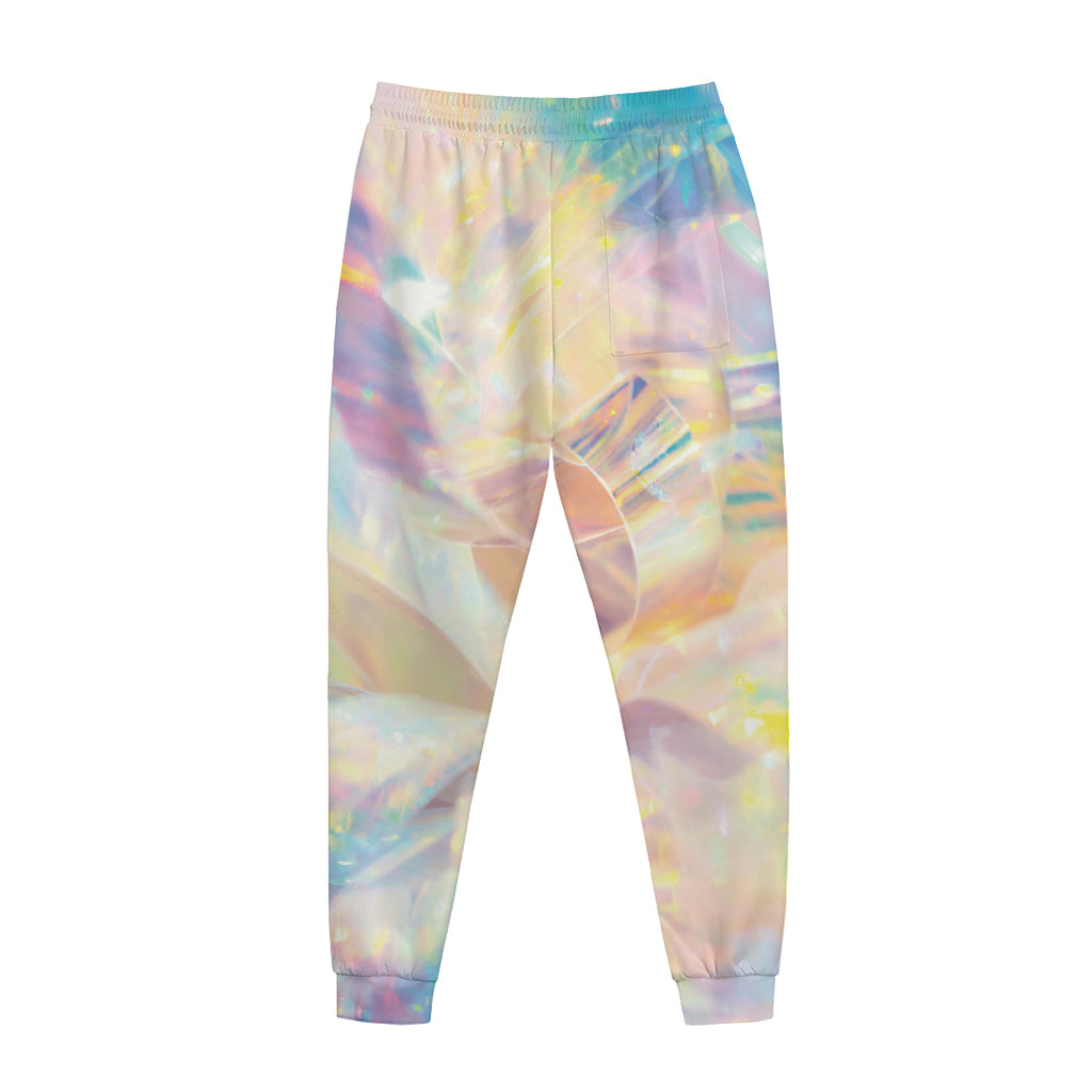 Bright Holographic Print Jogger Pants
