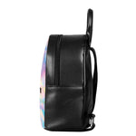 Bright Holographic Print Leather Backpack