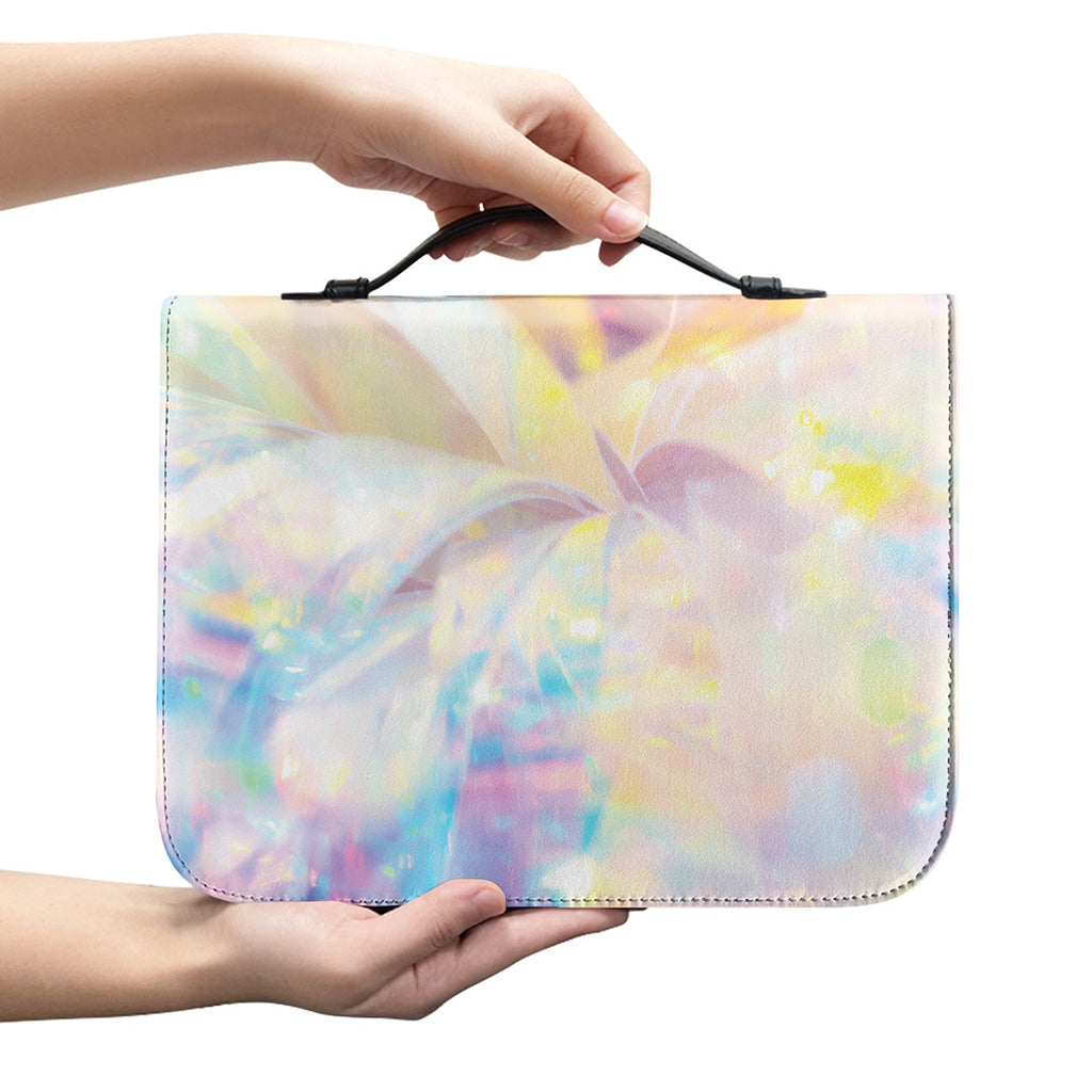 Bright Holographic Print Leather Bible Cover