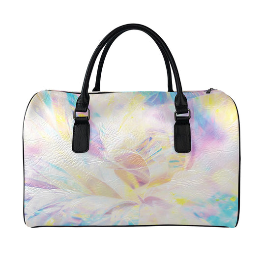 Bright Holographic Print Leather Duffle Bag
