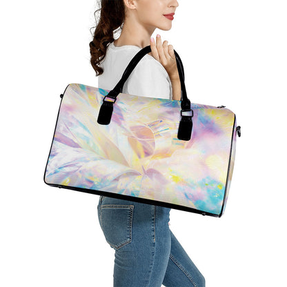 Bright Holographic Print Leather Duffle Bag