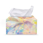 Bright Holographic Print Leather Tissue Box Cover