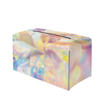 Bright Holographic Print Leather Tissue Box Cover